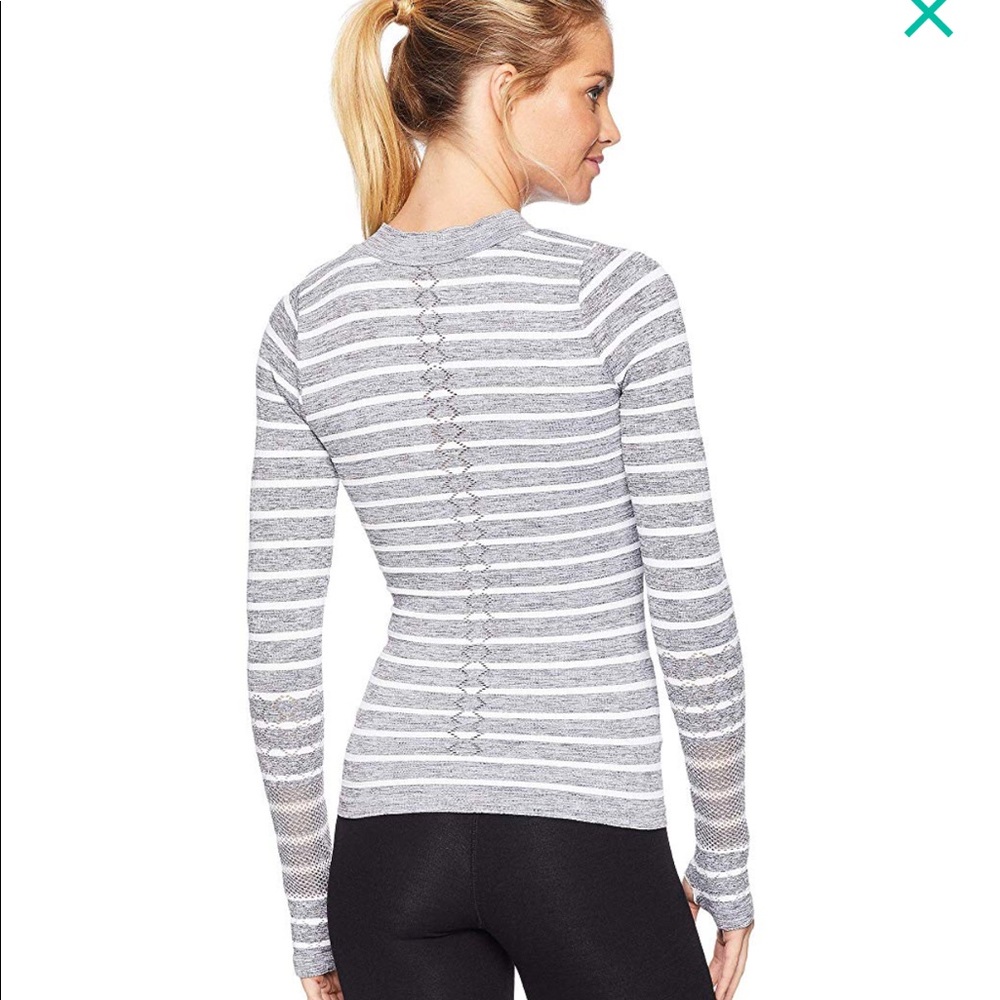Free People | Movement Striped Slay Gray Top - Picture 3 of 8